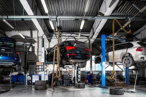 Car Repair On A Lift